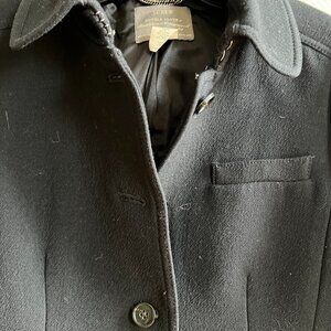 J.CREW BLACK LADY DAY TOPCOAT ITALIAN DOUBLE-CLOTH WOOL BLEND SZ 10T